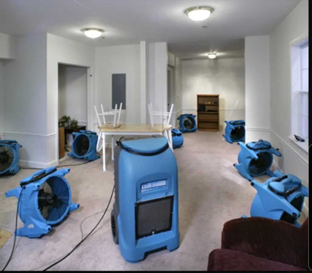 Air movers and dehumidifier setup for Water Extraction & Removal in Springfield
